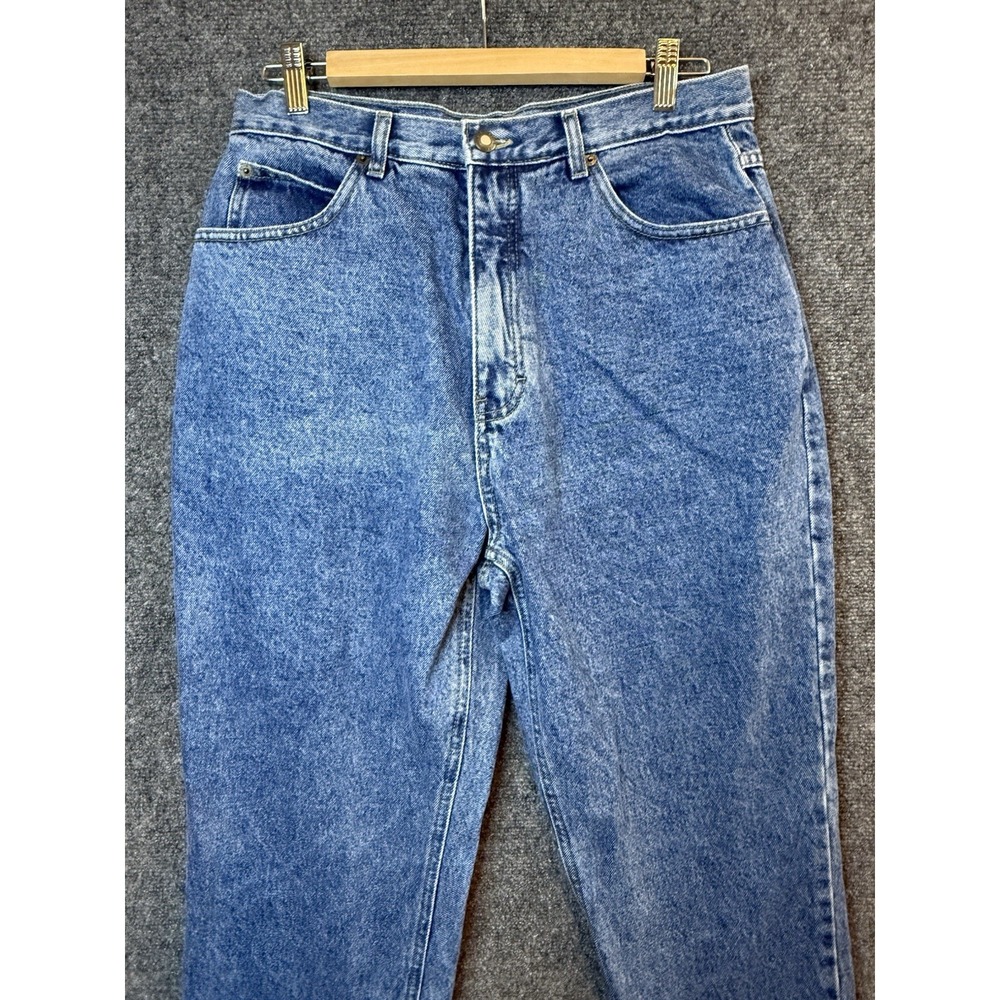 Bugle Boy Womens Size 14 Long Blue Denim Jeans Vintage High Rise Straight Leg - Picture 3 of 9